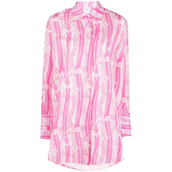 abstract-print mini shirtdress