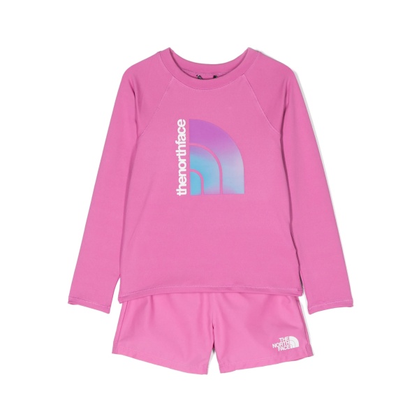 Amphibious Sun Set logo-print short set
