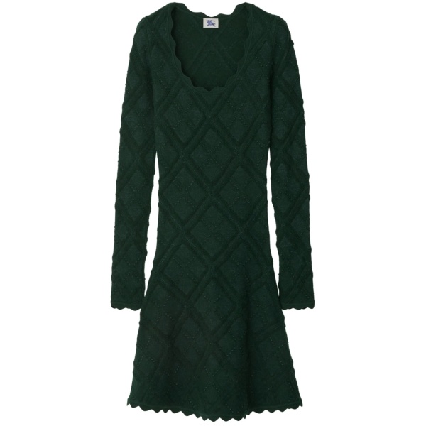 Aran long-sleeve knitted dress