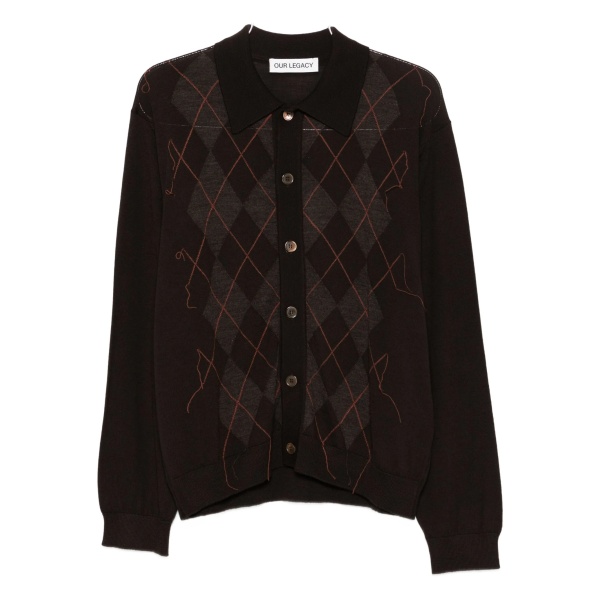 argyle-knit cardigan