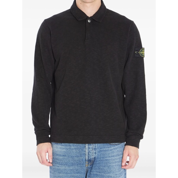 badge-detail polo shirt