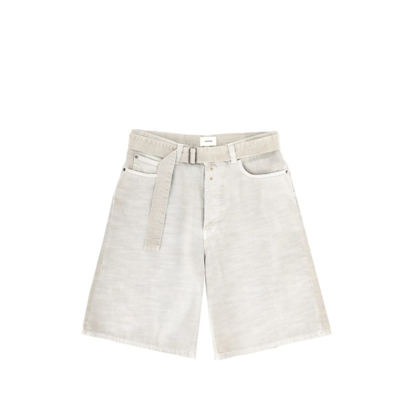 belted denim shorts