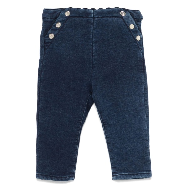 bleach-wash trousers