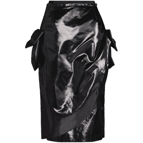 bow-detail asymmetric midi skirt