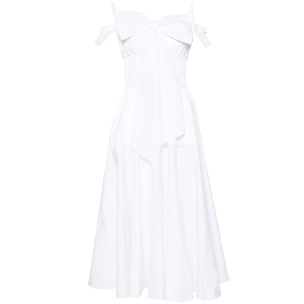 bow-detail cocktail midi dress