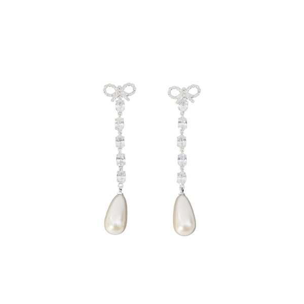 bow droplet earrings