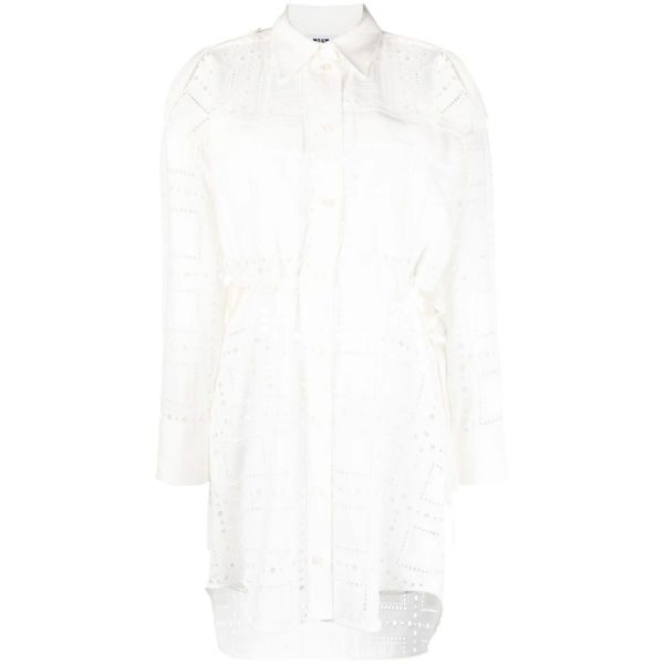 broderie-anglaise cutout shirt-dress