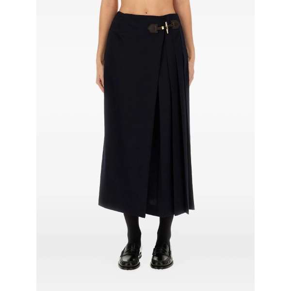 buckle-detail midi skirt