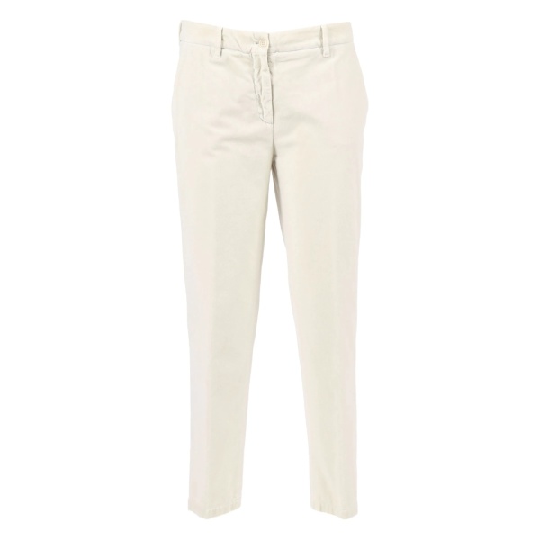 button-fastening cotton trousers