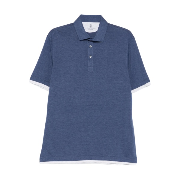button trim polo shirt