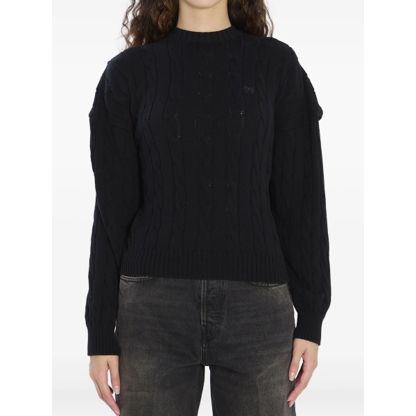 cable-knit logo sweater