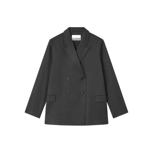 Calendered double-breasted blazer