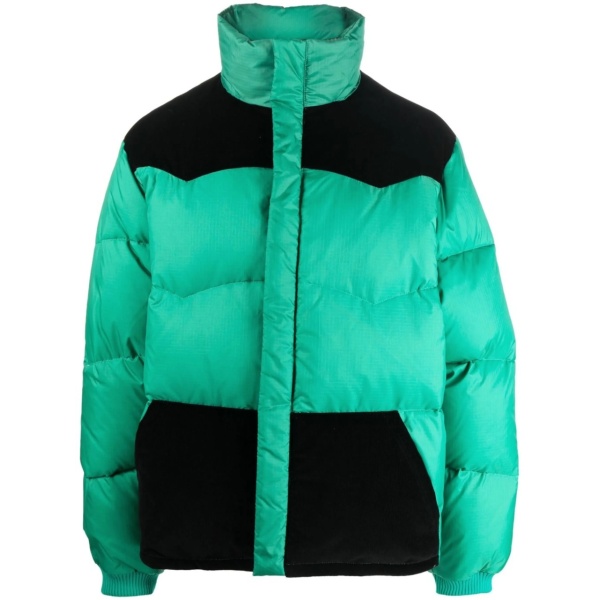 colour-block feather-down jacket