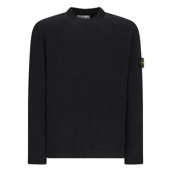 Compass-badge crew-neck sweater