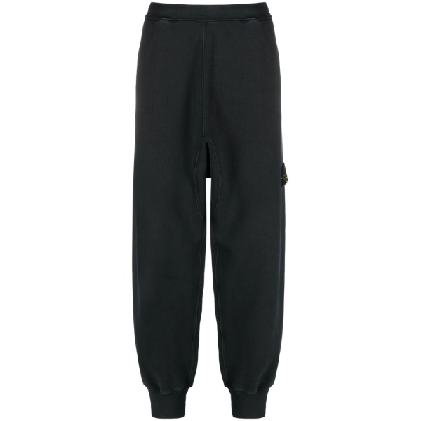 Compass-patch cotton track pants