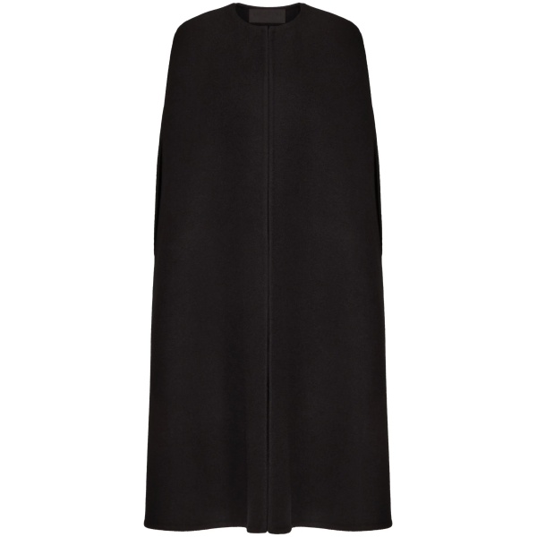 crew-neck cape coat