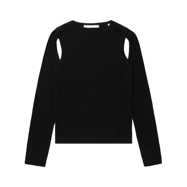 cut-out fine-knit jumper