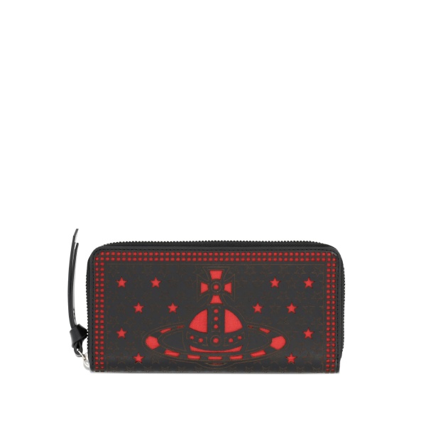 cut-out logo leather wallet