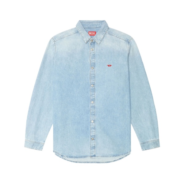 D-SIMPLY logo-embroidered denim shirt