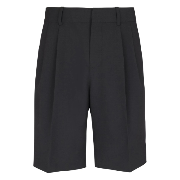 darted wool shorts