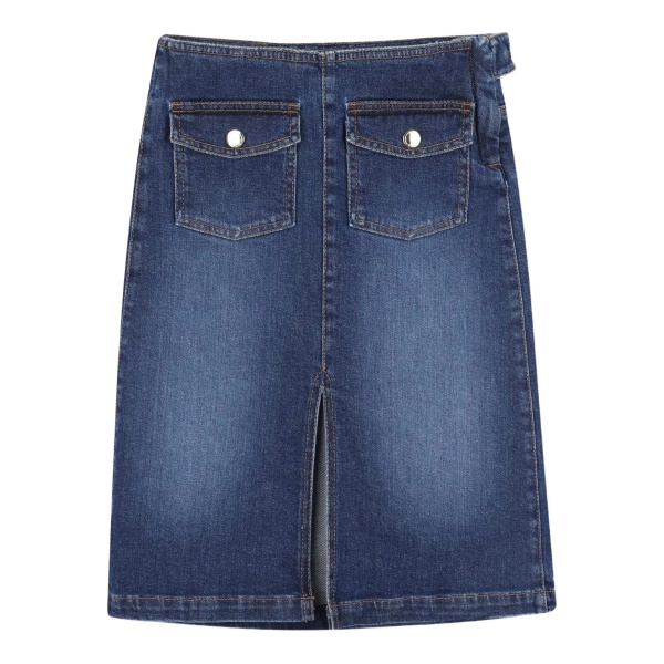 denim midi skirt