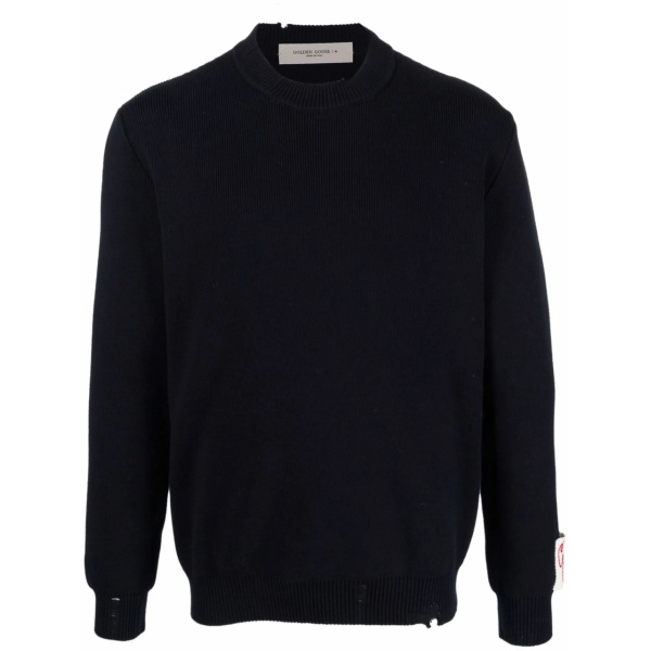 distressed crew neck sweatshirt