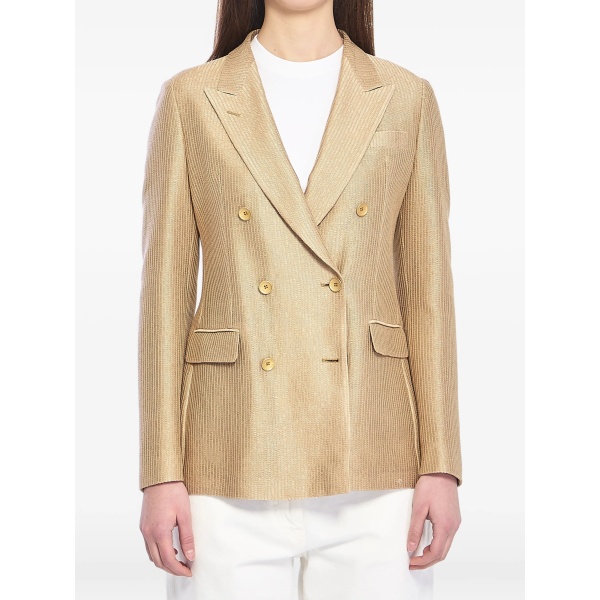 double-breasted peak-lapel blazer