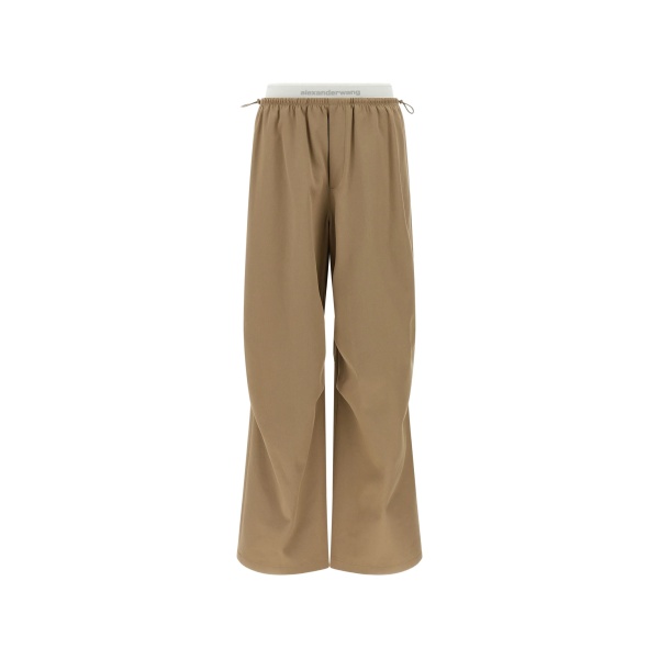 double-layer logo-waistband trousers