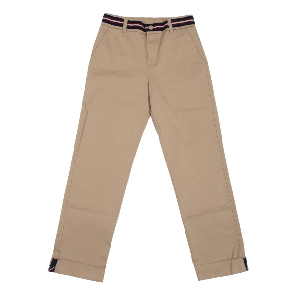 elastic-waistband cuffed trousers
