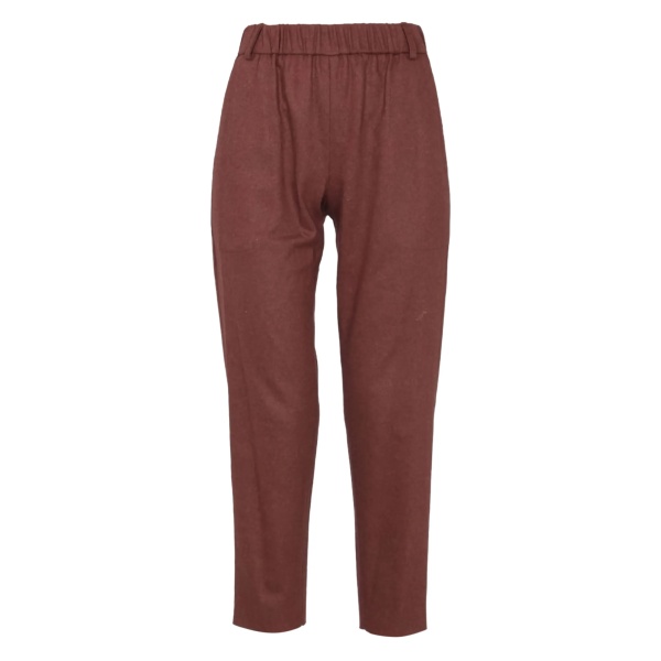 elastic-waistband pocket trousers