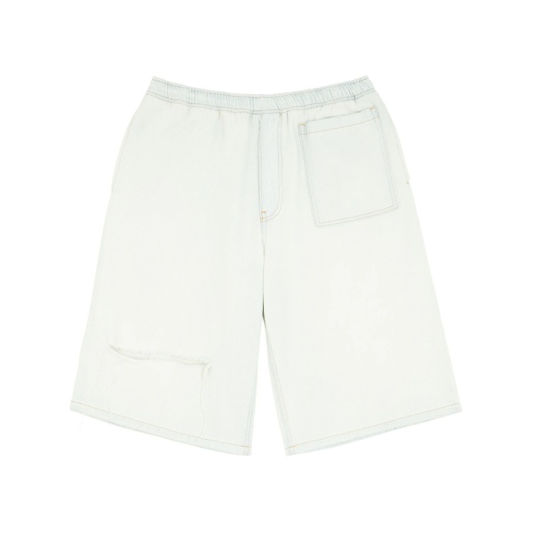 elasticated-waist denim shorts
