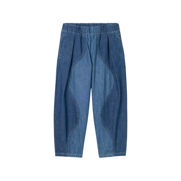 elasticated-waistband panelled jeans