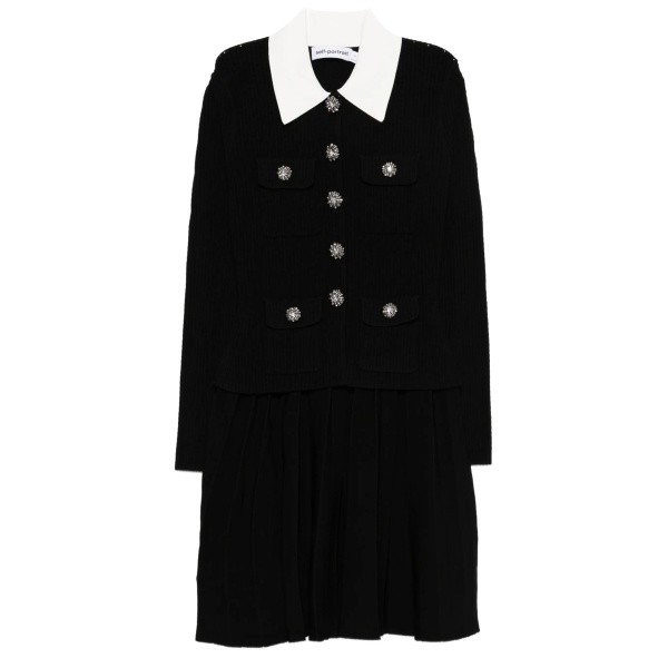 embellished collared mini dress