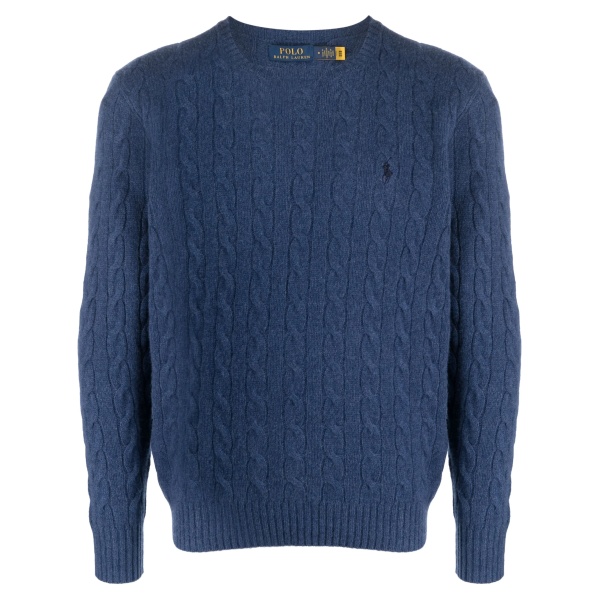 embroidered cable-knit jumper