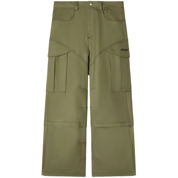 embroidered cargo straight trousers