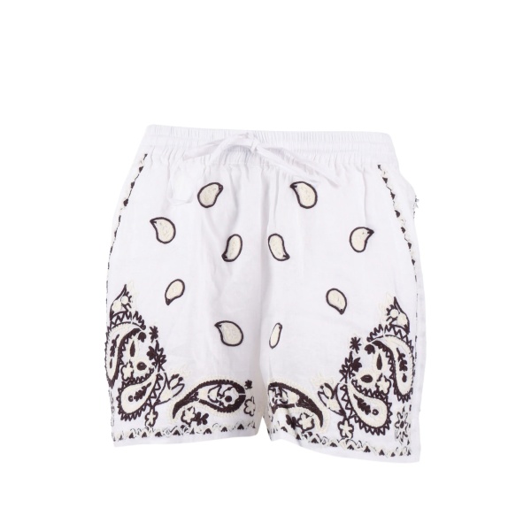 embroidered linen shorts