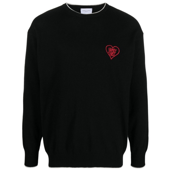 embroidered-logo crew-neck jumper