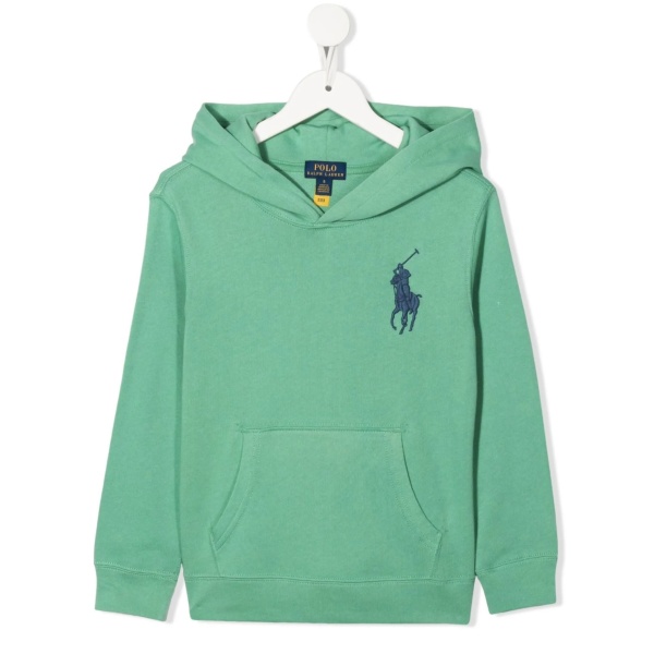 embroidered-logo pullover hoodie