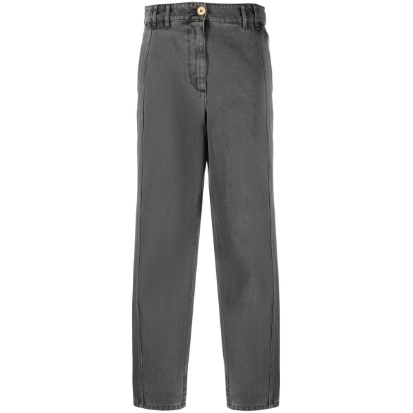 embroidered-logo straight-leg jeans