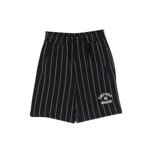 embroidered-logo striped shorts