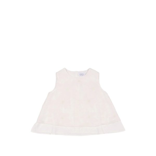 embroidered tulle flower-motif blouse