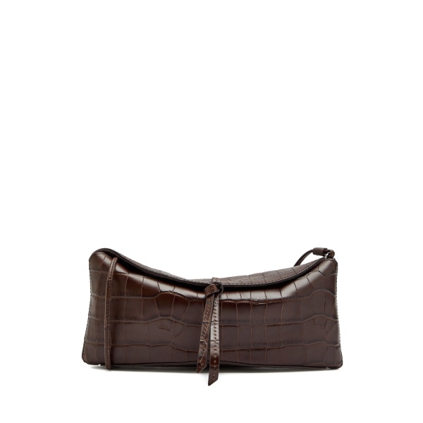 Eve croc-embossed clutch bag