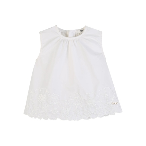 floral-appliqué top