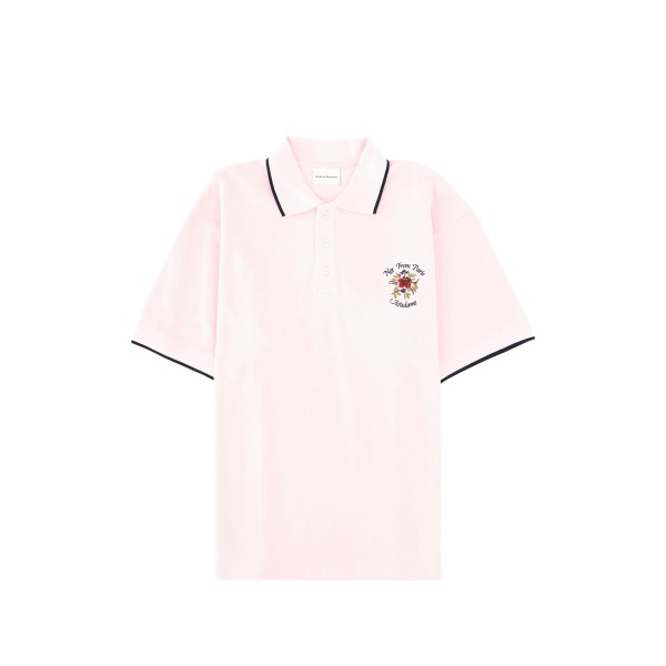 floral-embroidered polo shirt