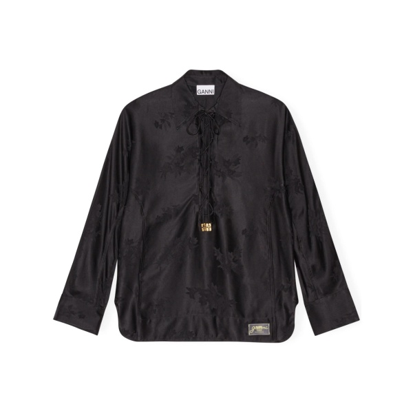 floral-jacquard shirt