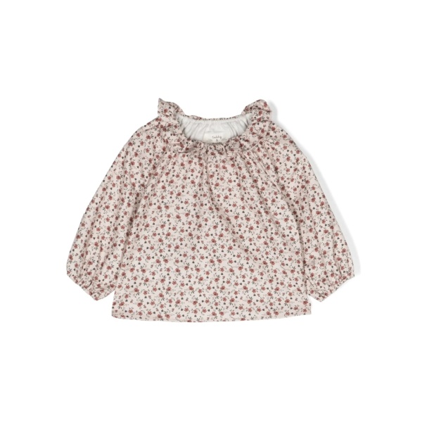 floral-print cotton blouse