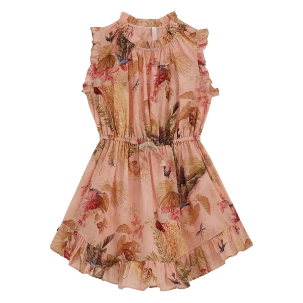 floral-print ruffle-detail dress