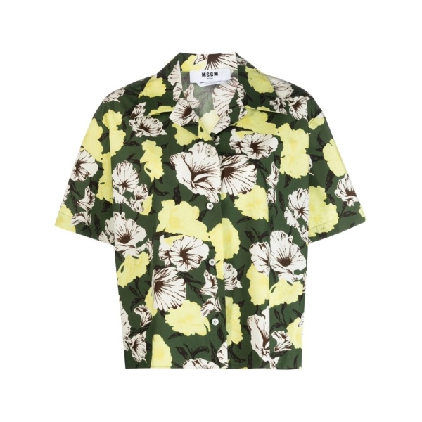 floral-print short-sleeve shirt