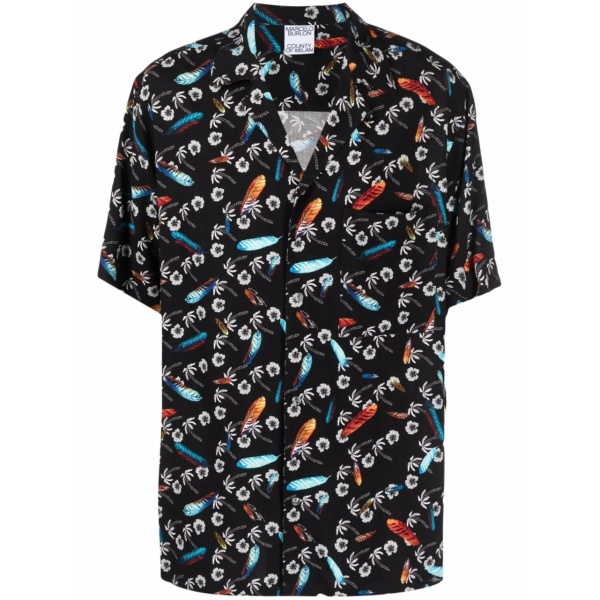 floral-print short-sleeve shirt