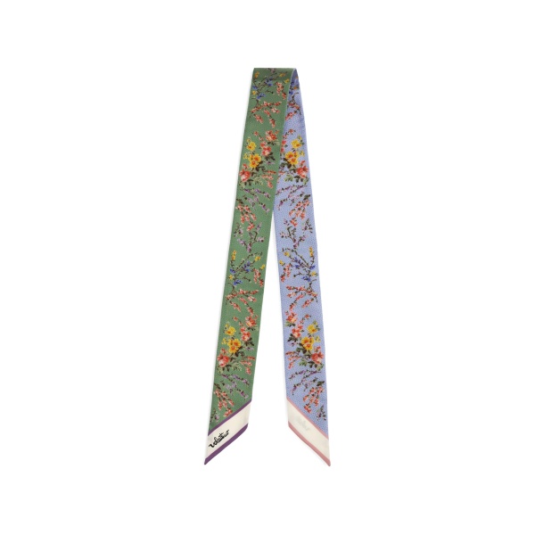 floral-print silk scarf